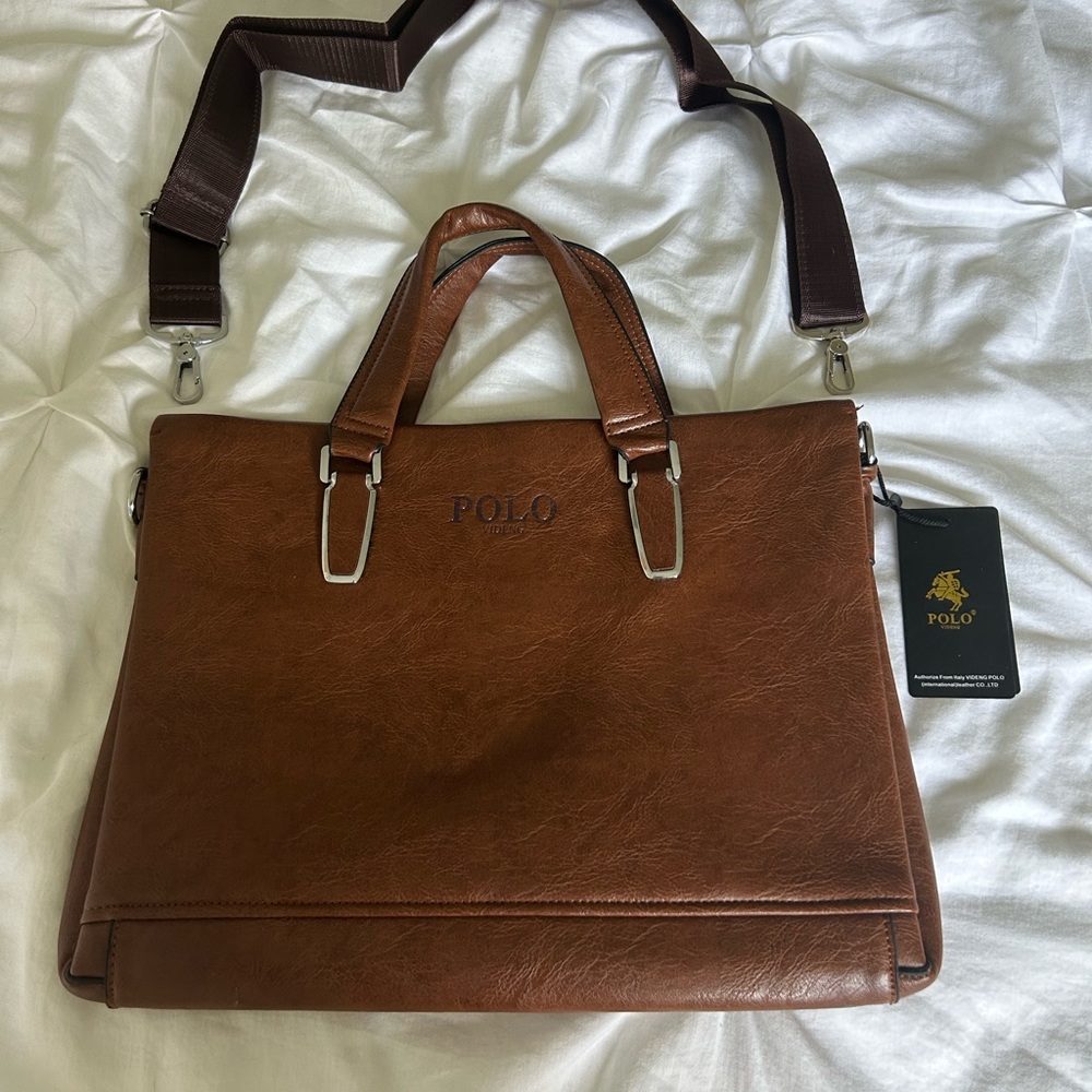 Polo Brown Leather Men's Bag